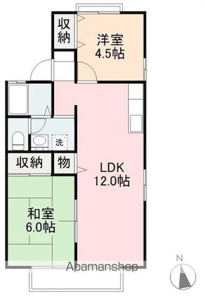 エスパス２１[2LDK/50.09m2]の間取図
