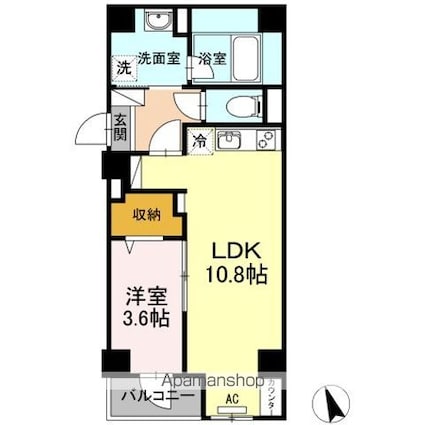 ＭＫ　Ｓｏｌｅｉｌ　国泰寺[1LDK/39.19m2]の間取図