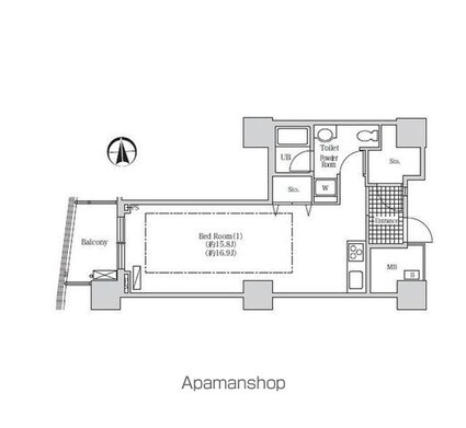 アクティ汐留[1R/45.21m2]の間取図