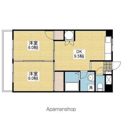 エクシード久万ノ台[2DK/49m2]の間取図