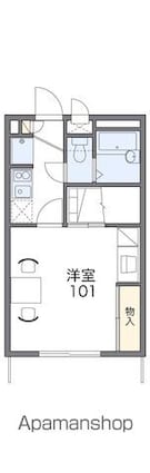 レオパレスオーリス[1K/23.18m2]の間取図