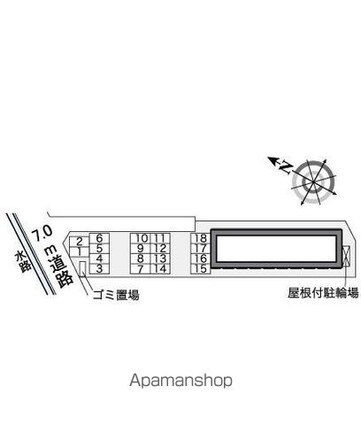 レオパレスハピネスいずみや[1K/28.02m2]の配置図