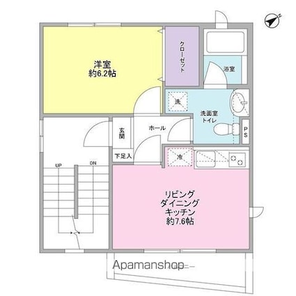 Ａ・Ｆｌａｔ[1DK/34.87m2]の間取図