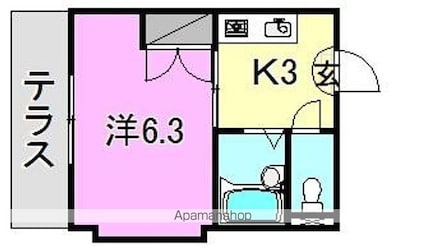 マ・メゾン山越[1K/21.21m2]の間取図