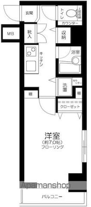 東京都中央区東日本橋２丁目[1K/24.99m2]の間取図