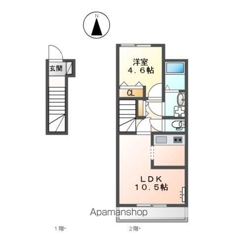 【岐阜市川部のアパートの間取り】