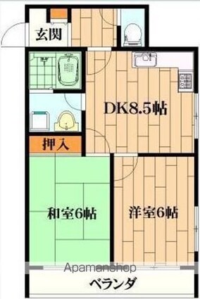 モンシャトー高円寺[2DK/40.5m2]の間取図