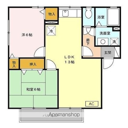ヴィルヌーブ　ＡＢＣ[2LDK/55.48m2]の間取図