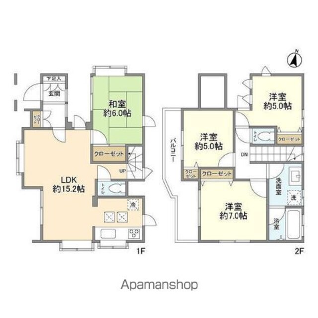 北町４丁目貸家[4LDK/91.58m2]の間取図