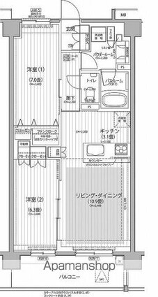 Ｎステージ東小金井[2LDK/62.13m2]の間取図