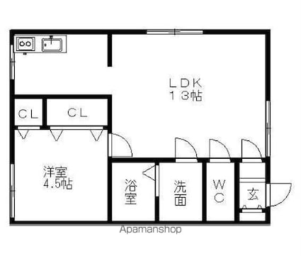 ハウス中野[1LDK/39.66m2]の間取図