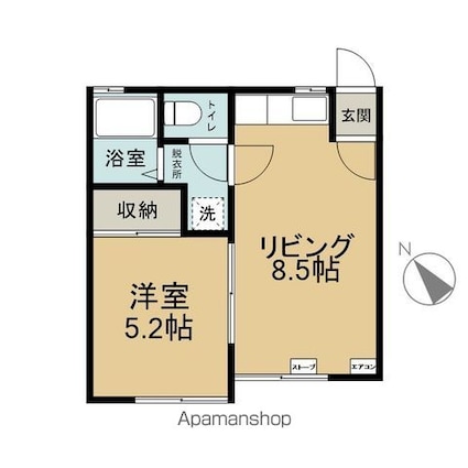 ウエストルムＫＥ[1LDK/30.63m2]の間取図