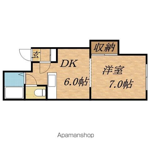 シャトル1DKの間取り写真