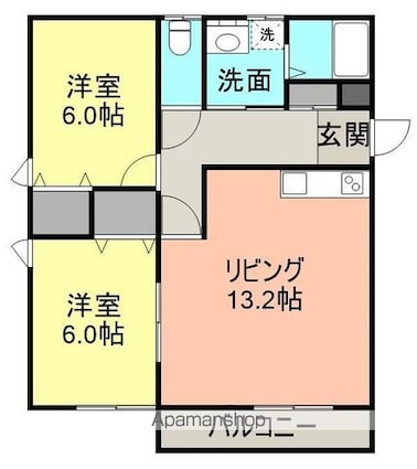 コーポ・エル[2LDK/59.69m2]の間取図