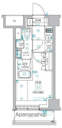 セジョリ横浜ＷＥＳＴⅡ[1K/21m2]の間取図