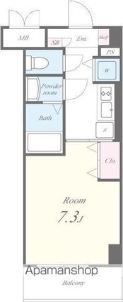 ラ・フロル[1K/25.47m2]の間取図