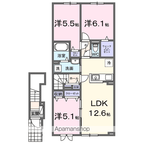 石北本線 旭川駅 徒歩33分 2階建 新築の間取り写真