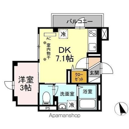 ルシエル恵比寿南[1DK/28.94m2]の間取図