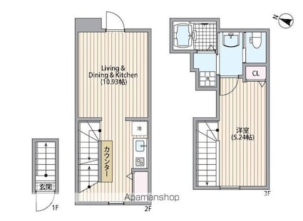 マーレ弦巻[1LDK/40.79m2]の間取図