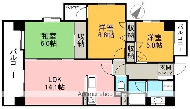 ライオンズマンション水前寺第3弐番館の間取り写真