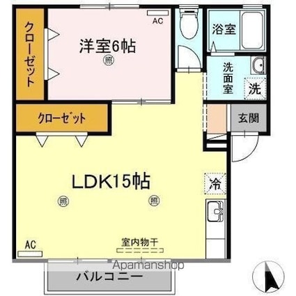 ファミール木村[1LDK/49.31m2]の間取図