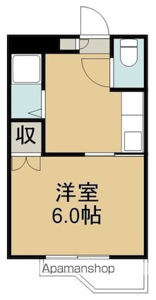 第二大澤コーポ[1K/20.65m2]の間取図