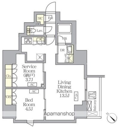 ＳーＲＥＳＩＤＥＮＣＥ日本橋馬喰町Ａｅｒｅ[1SLDK/49.92m2]の間取図