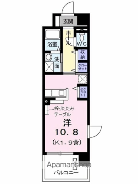 昭島コートエレガンスＦ[1R/30.96m2]の間取図