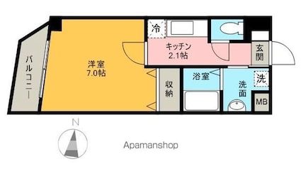 東京都中野区新井３丁目[1K/25.11m2]の間取図