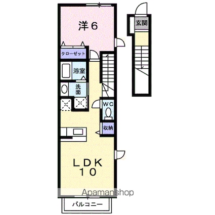 マーブル[1LDK/41.98m2]の間取図