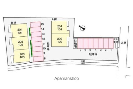 香川県高松市国分寺町新居[2LDK/58.53m2]の配置図