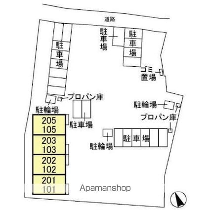 グランドソレーユⅡ[1LDK/54.46m2]の配置図