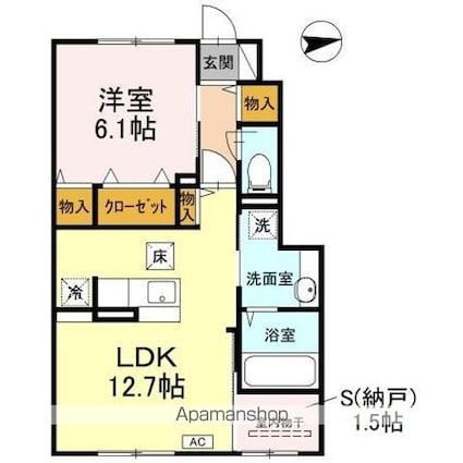 シャルマンコート[1LDK/49.86m2]の間取図