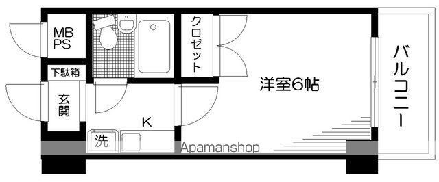 日神パレステージ新宿御苑[1K/17.68m2]の間取図