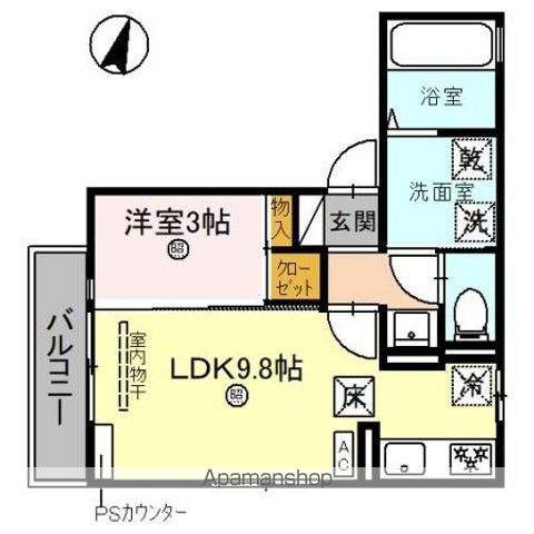 【和歌山市弁財天丁のアパートの間取り】