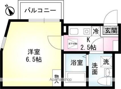カンパニュラ[1K/19.62m2]の間取図