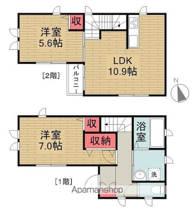 東京都府中市本宿町４丁目[2LDK/59.6m2]の間取図