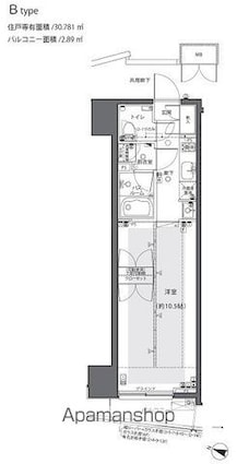 ＺＯＯＭ都庁前[1K/30.78m2]の間取図