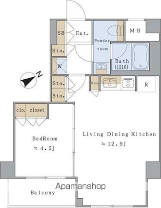 Ｂｒｉｌｌｉａ　ｉｓｔ　文京茗荷谷[1LDK/40.52m2]の間取図