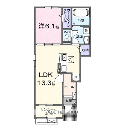 プリムローズ　Ｋ[1LDK/50.01m2]の間取図