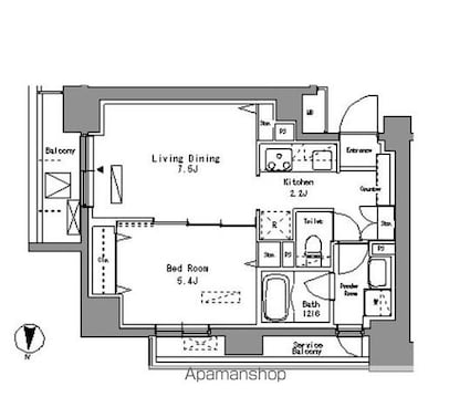 パークアクシス錦糸町[1LDK/40.03m2]の間取図