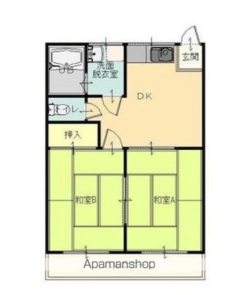 ハイツ館　Ｂ[2DK/39.74m2]の間取図