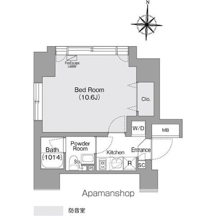 コンフォリア・リヴ森下ＭＵＴＩＯ[1K/28.75m2]の間取図