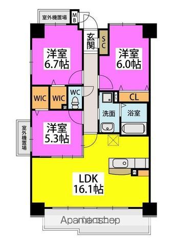 【メルベーユ高宮駅前の間取り】