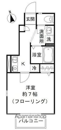 シャルマン[1K/24.84m2]の間取図