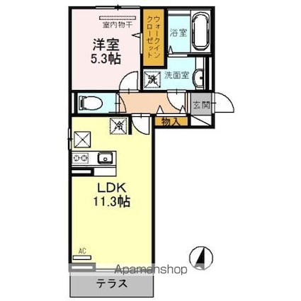 エスペランサ四番館[1LDK/42.93m2]の間取図