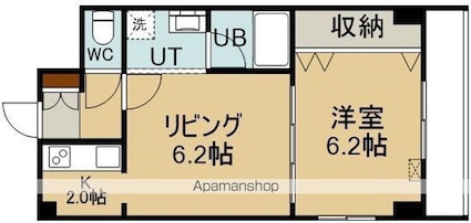 コミュニティ美原Ⅱ[1DK/32.44m2]の間取図