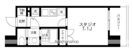 レジディア文京本郷[1K/25.6m2]の間取図