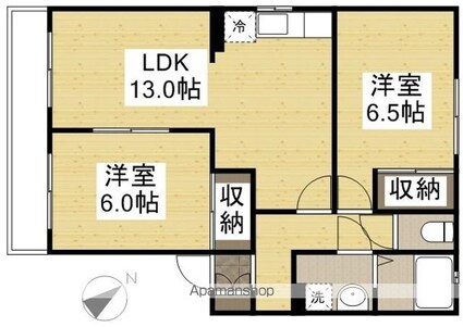 岡山県倉敷市粒浦[2LDK/57.13m2]の間取図