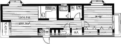 東京都杉並区高円寺北４丁目[1LDK/50.04m2]の間取図